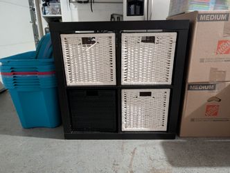 Ikea kallex 2x2 cube storage in black/brown