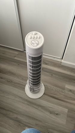 White oscillating fan