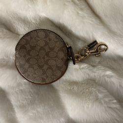 Leather Coach Keychain