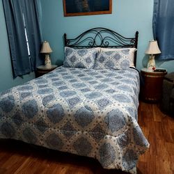 Queen size bed and frame and headboard