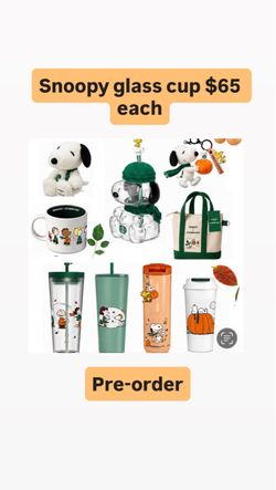 New Starbucks x peanuts 2026 release fall snoopy glass cup tumbler