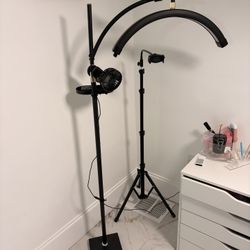 Moon Light & 6.3ft Adjustable Tripod Stand for gimbals,phones,cameras, Extendable Height with Phone Holder,
