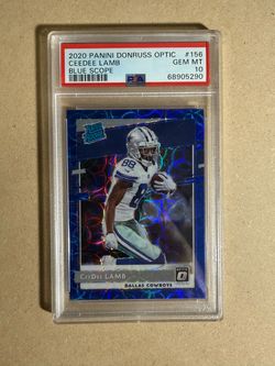 Ceedee Lamb 2020 Donruss Optic Blue Scope Rated Rookie Card #156 PSA 10
