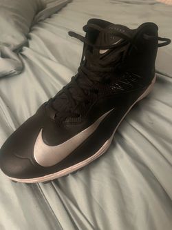 Nike High-Top Football Cleats Black Silver