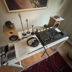 White Ikea Desk w/ casters