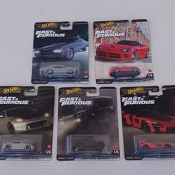 Die Cast Metal - Hot Wheels Premiums "Fast & Furious" 5 Cars Set -New-