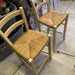 2 Wicker Bottom Chairs