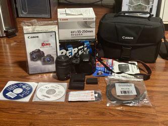 Canon Rebel SL1 Camera 18-55mm STM + EF-S 55-250mm f/4-5.6 is STM Lens w/ Carry Bag and Accessories
