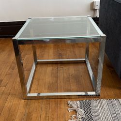 Glass Table With Chrome Base