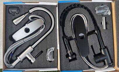 NEW Single Handle Kitchen Faucet w/ Pull Down Sprayer & Base Plate - Matte Black or Brushed Nickel -$45ea