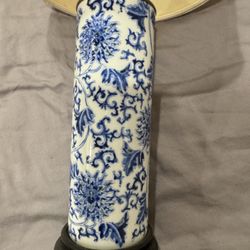 Antique Chinese Blue White Porcelain Lamp