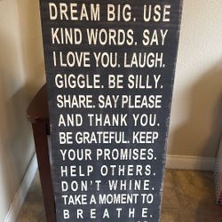 Large Inspirational Quote Wall Sign 