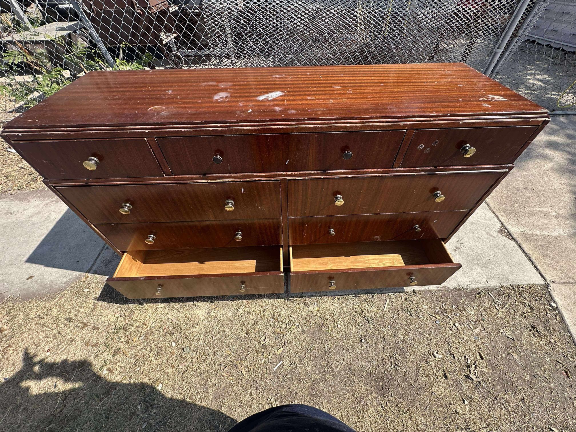 Solos Wood 9 Drawer Dresser 36” Tall , 66” Wide , 20” In Depth