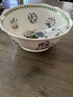 Portmeirion Botanic Garden Lotus 10.5" Salad Bowl+ fork