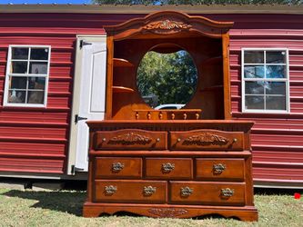 Wood Dresser with Mirror Hutch - Free Delivery