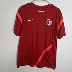 USMNT Team USA National Team Soccer Training Jersey Mens Large Red Nike 2012