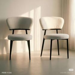 Set of 4 Beautiful Teddy Fabric Dinning Chairs