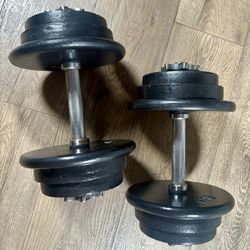 Standard Adjustable Dumbbells With 10s, 7.5s And 5 Pound Plates  (100 lbs.)
