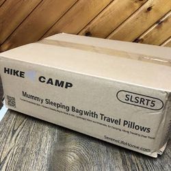 New mummy sleeping bag with pillows and carry case