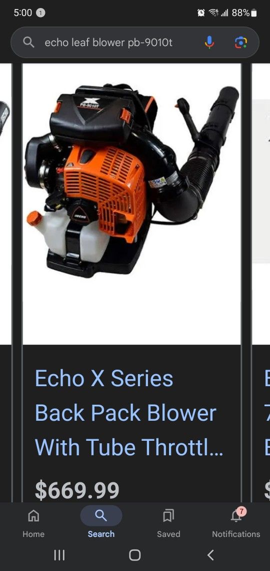 Back Pack Blower With Tube Throttle