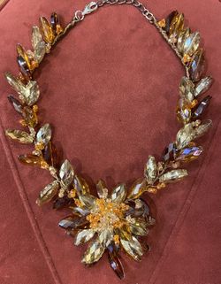 Stunning  Crystal Statement Necklace, 80% Off