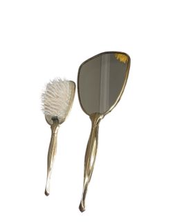Vintage Art Nouveau Vanity Brush & Mirror Set