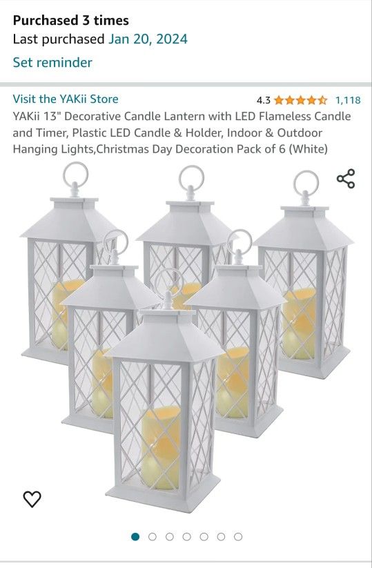 White Wedding Lanterns 15ct