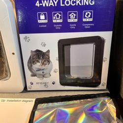 Smart Cat Door Microchip Pet Door RFID Collar Sensor Automatic Opening Cat Door