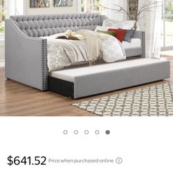Twin Size Upholstered Trundle Daybed