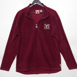 Vintage 1990s MICKEY INC Disney World Quarter Zip Pullover Fleece Jacket men XL