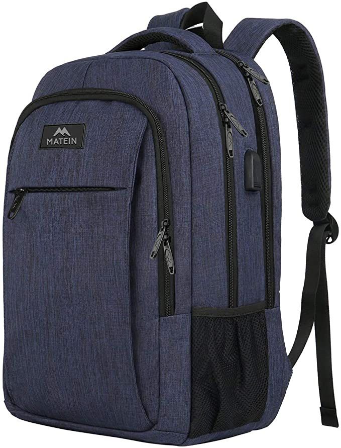 Laptop Backpack with USB Charging Port,Slim Travel Backpack with Laptop Compartment for Men and Women,Water Resistant College School BookBag Computer