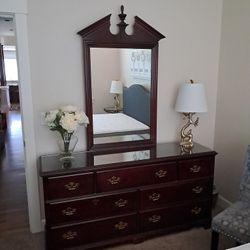 Dresser With Custom Glass 