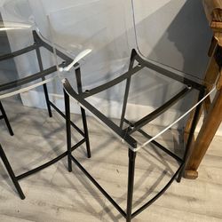 3 Acrylic Clear Chairs 