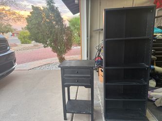 Black Nightstand and Bookshelf Set and Outdoor furniture
