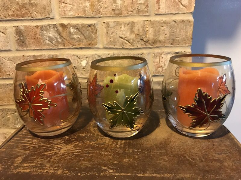 Fall Leaves Votive Candle Holders