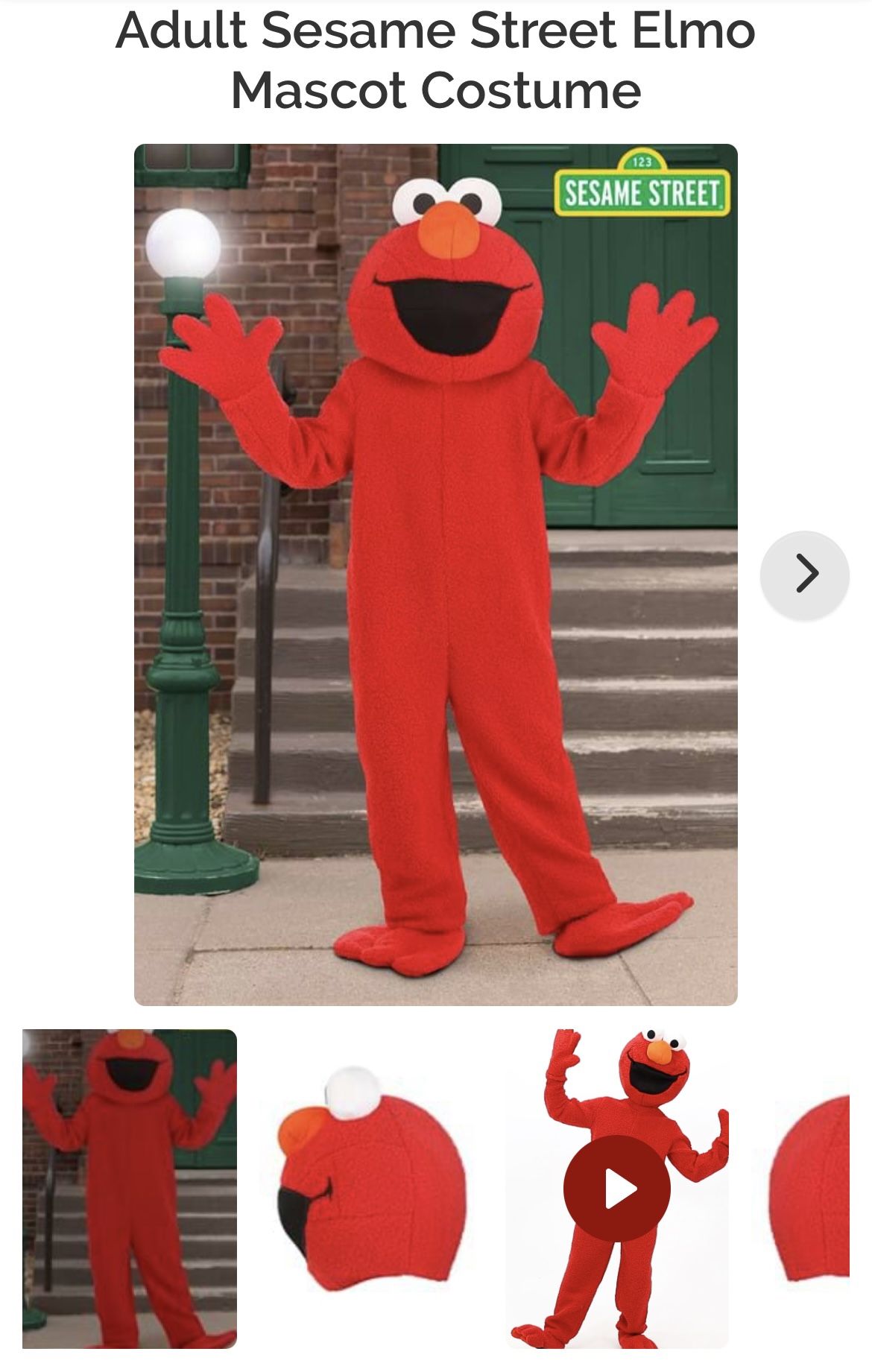 Adult Sesame Street Elmo Mascot Costume