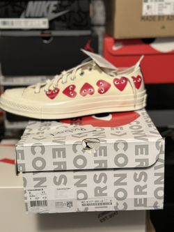 NEW CONVERSE CHUCK 70 LOW “Comme Des Garcons Play Multi Heart” Sz9m