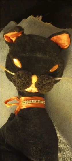 Laverne and Shirley BOO BOO KITTY Black Cat plush Dollcraft ORIG COLLAR vintage Pajama Bag