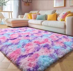 Hot Pink Rainbow Area Rug