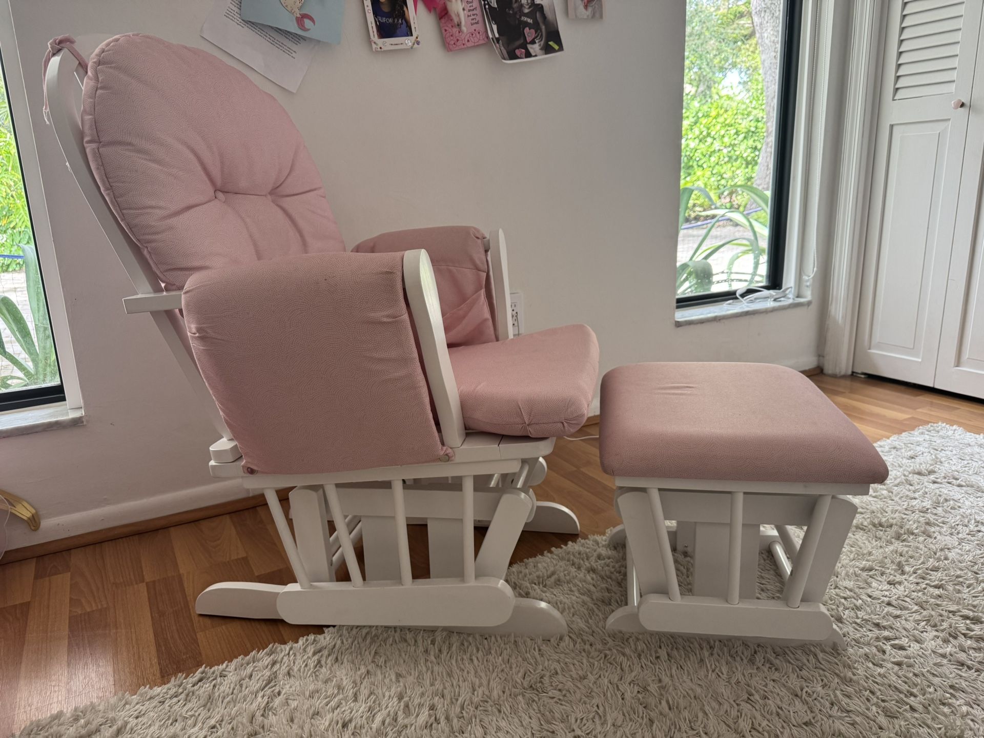 Pink Glider Rocking Chair - Nursery Chair - Storkcraft 