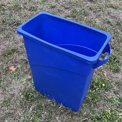 Tall Blue recycling container 
