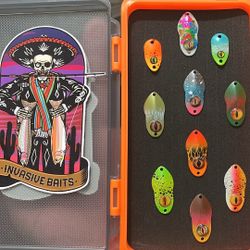 Trout Spoons Powder coated /airbrushed Customs Eyes Barbless/barb Hooks 