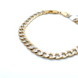 10kt Gold Two Tone Hollow Diamond Cut Cuban Bracelet 5.80grams 8” 158315 6