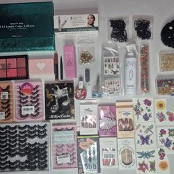 Beauty Bundle- Nails/Lashes/Makeup/Hair accessories etc. ALL NEW