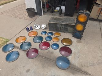 Vintage Traffic Signal Light And Signal Lenses Kopp LFE Automatic Signal Division 