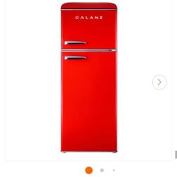 Red, Retro Style Refrigerator 