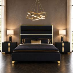 Brand New Glam Gold Black  Queen Size Bed Frame