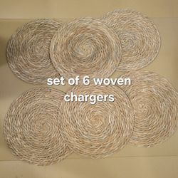 New Set Of 6 Woven Plate Chargers Placemats Dining Home Decor