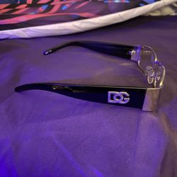 Used Clear Dolce and Gabana Mens Rectangle Glasses With D&G Logo
