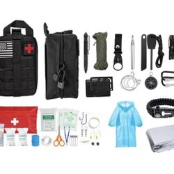 Survival Kit, Emergency Kit for Earthquake, Outdoor Adventure, Hiking, Hunting, Gifts for Men Women